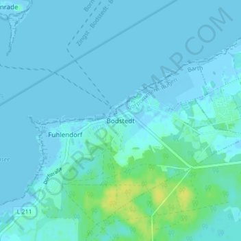 Topografische Karte Bodstedt, Höhe, Relief