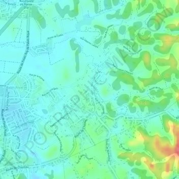 Topografische Karte Double, Höhe, Relief