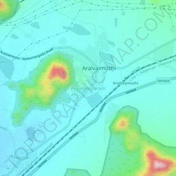 Topografische Karte Perumalpuram, Höhe, Relief