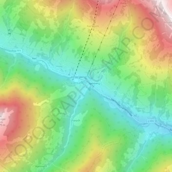 Topografische Karte Jausern, Höhe, Relief