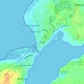 Topografische Karte Stege, Höhe, Relief