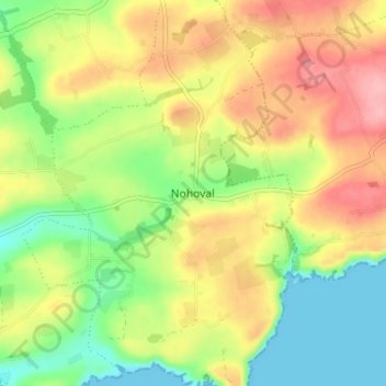 Topografische Karte Nohoval, Höhe, Relief