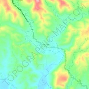 Topografische Karte Payawan, Höhe, Relief