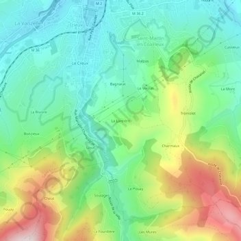 Topografische Karte La Lardière, Höhe, Relief