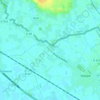 Topografische Karte Pont d'Achelles, Höhe, Relief