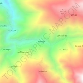 Topografische Karte Piñango, Höhe, Relief