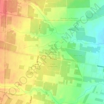 Topografische Karte Dolce Vita, Höhe, Relief