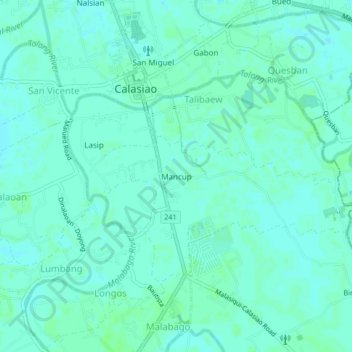 Topografische Karte Mancup, Höhe, Relief