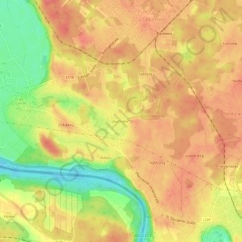 Topografische Karte Jauchsdorf, Höhe, Relief