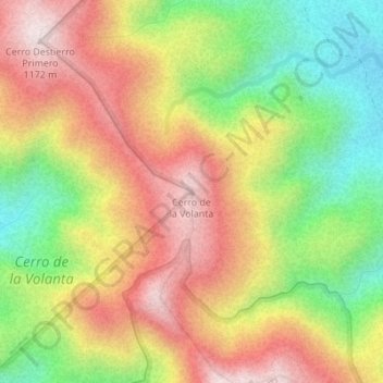 Topografische Karte Cerro de la Volanta, Höhe, Relief