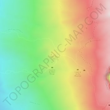 Topografische Karte Piton Rouge, Höhe, Relief