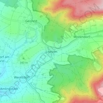 Topografische Karte Leesten, Höhe, Relief