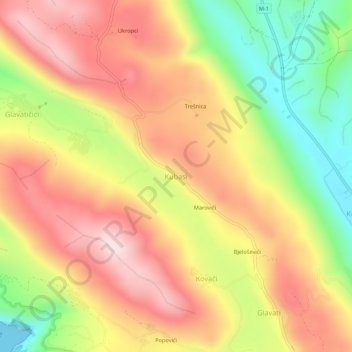 Topografische Karte Kubasi, Höhe, Relief
