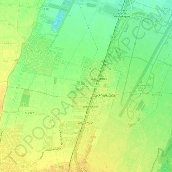 Topografische Karte Lagerlechfeld, Höhe, Relief