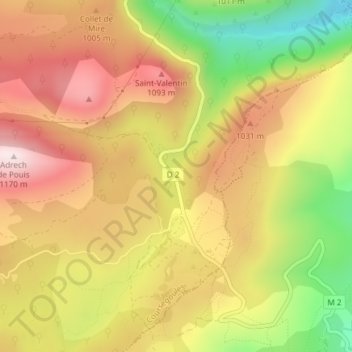 Topografische Karte La Garussière, Höhe, Relief
