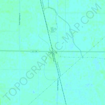 Topografische Karte Phelps City, Höhe, Relief