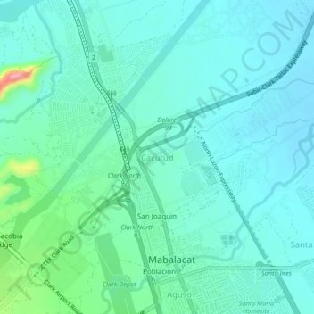 Topografische Karte Cacutud, Höhe, Relief