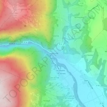 Topografische Karte Saint-André, Höhe, Relief