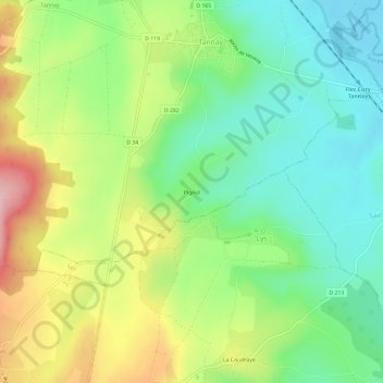 Topografische Karte Pignol, Höhe, Relief