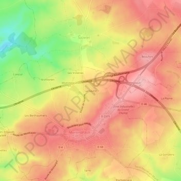 Topografische Karte La Gaune, Höhe, Relief