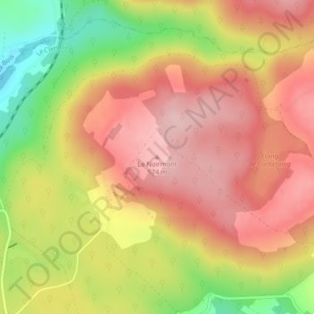 Topografische Karte Le Noirmont, Höhe, Relief