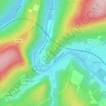 Topografische Karte Roche Bayart, Höhe, Relief
