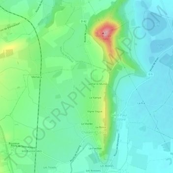 Topografische Karte La Vernet, Höhe, Relief
