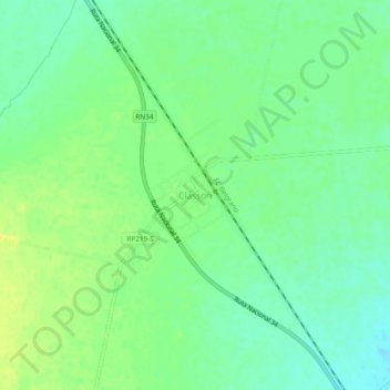 Topografische Karte Classon, Höhe, Relief