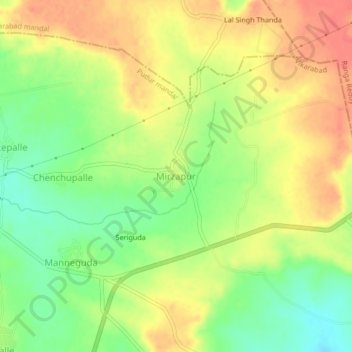 Topografische Karte Mirzapur, Höhe, Relief