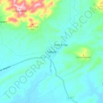 Topografische Karte Taguay, Höhe, Relief