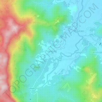 Topografische Karte Payapag, Höhe, Relief