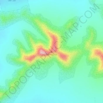 Topografische Karte Tornquist, Höhe, Relief