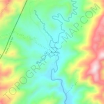 Topografische Karte San Isidro, Höhe, Relief