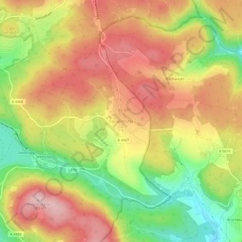 Topografische Karte Faulenfürst, Höhe, Relief