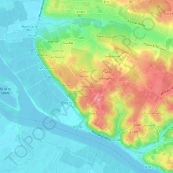 Topografische Karte Pastissey, Höhe, Relief