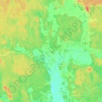 Topografische Karte Klivinge, Höhe, Relief