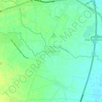 Topografische Karte Santa Catalina, Höhe, Relief