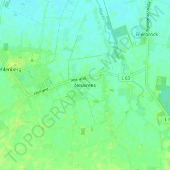 Topografische Karte Neuvrees, Höhe, Relief