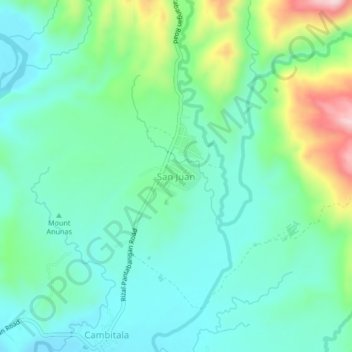 Topografische Karte San Juan, Höhe, Relief