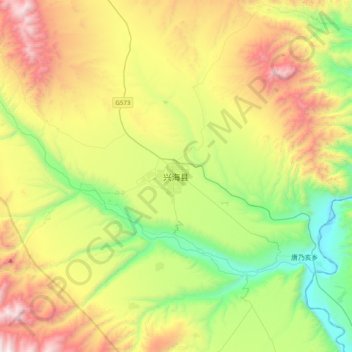 Topografische Karte 兴海县, Höhe, Relief