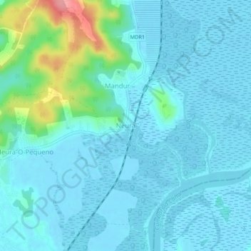 Topografische Karte Neura, Höhe, Relief