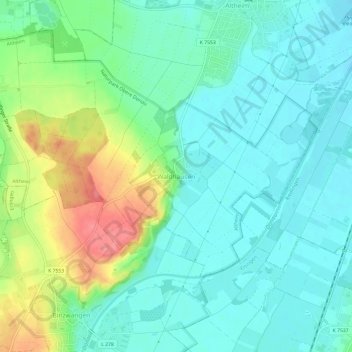Topografische Karte Waldhausen, Höhe, Relief