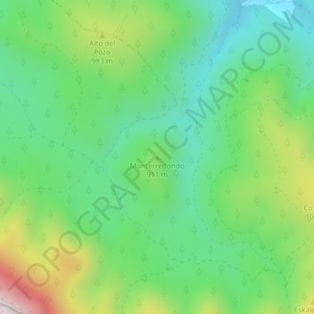 Topografische Karte Monterredondo, Höhe, Relief