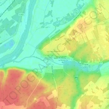 Topografische Karte Les Forges, Höhe, Relief