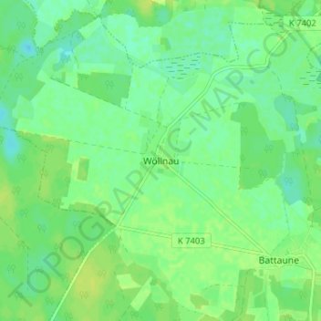 Topografische Karte Wöllnau, Höhe, Relief