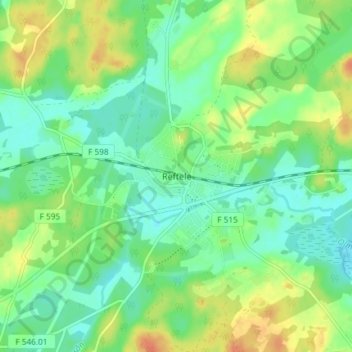 Topografische Karte Reftele, Höhe, Relief