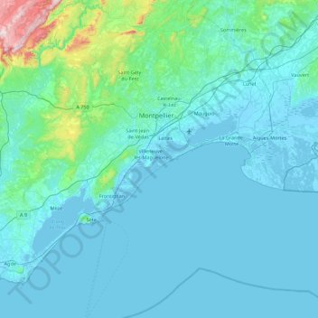 Topografische Karte L'Esclavon, Höhe, Relief