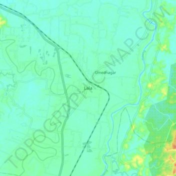 Topografische Karte Lala, Höhe, Relief