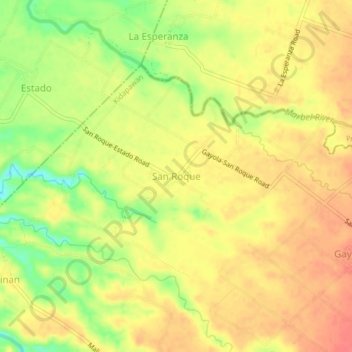 Topografische Karte San Roque, Höhe, Relief