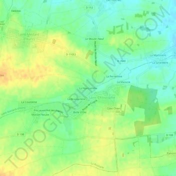 Topografische Karte La Navisselière, Höhe, Relief